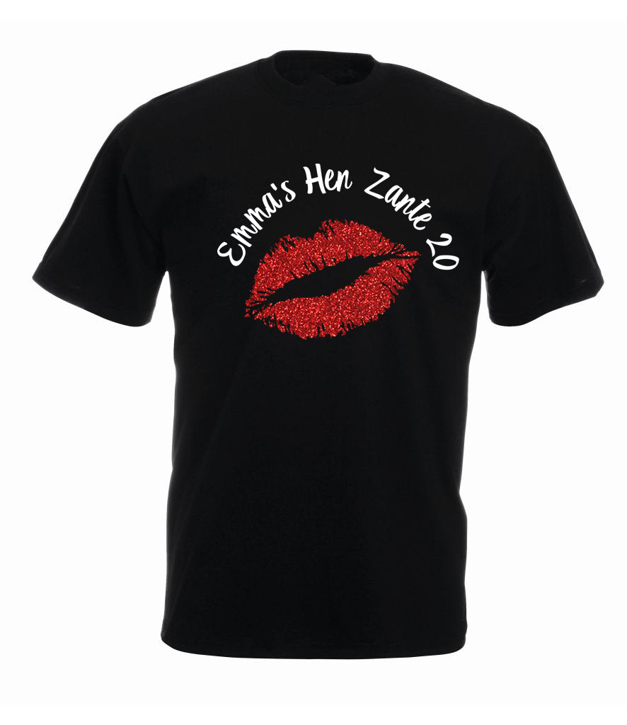 Glitter Lips Hen Tee