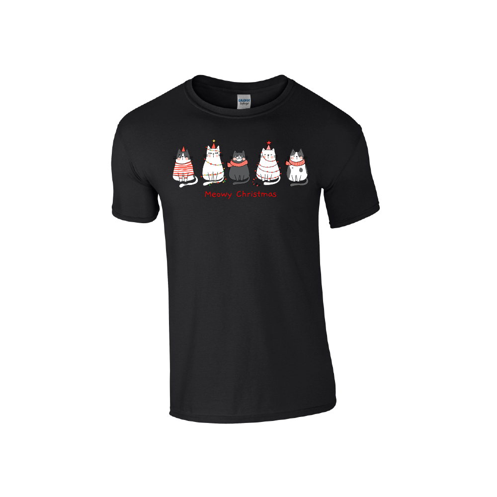 Cat Line 'Meowy Christmas' v2 - Christmas Tshirt
