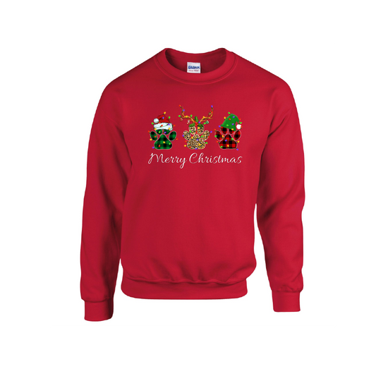 3 Puppy Paws Merry Christmas - Christmas Jumper