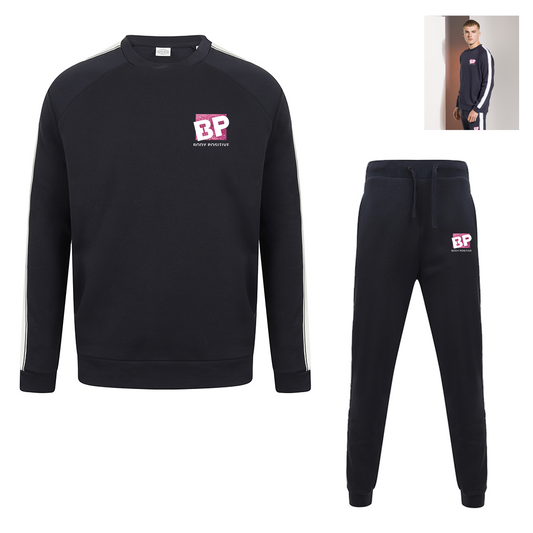 Unisex Slimfit Tracksuit in Navy/White - Body Positive