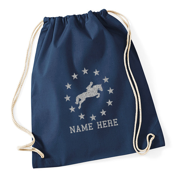 Stars Horse Riding Drawstring Bag