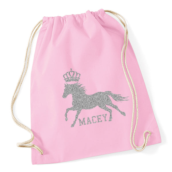Crown Horse Riding Drawstring Bag