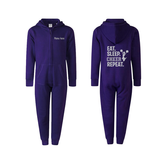 Eat Sleep Cheer Repeat Personalised Onesie