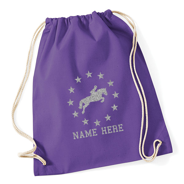 Stars Horse Riding Drawstring Bag
