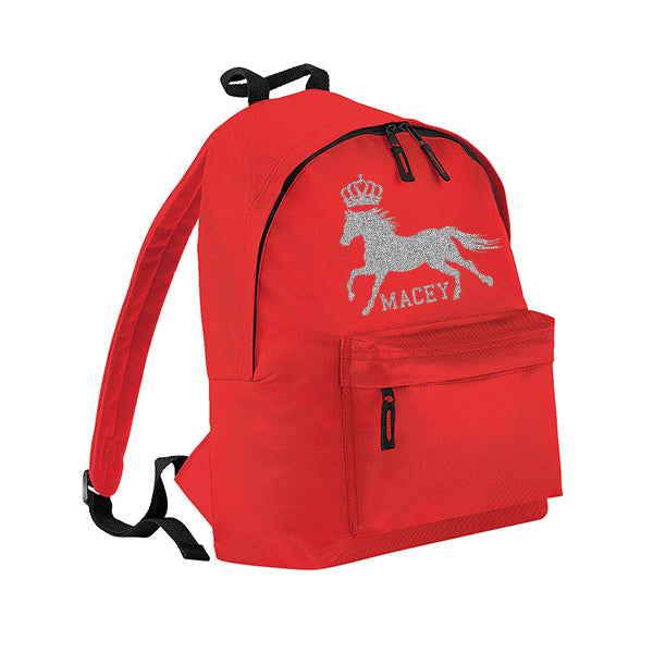 Crown Horse Riding Personalised Rucksack