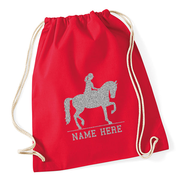 Personalised Horse Riding Drawstring Bag