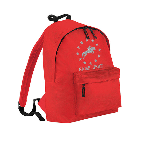 Stars Horse Riding Personalised Rucksack
