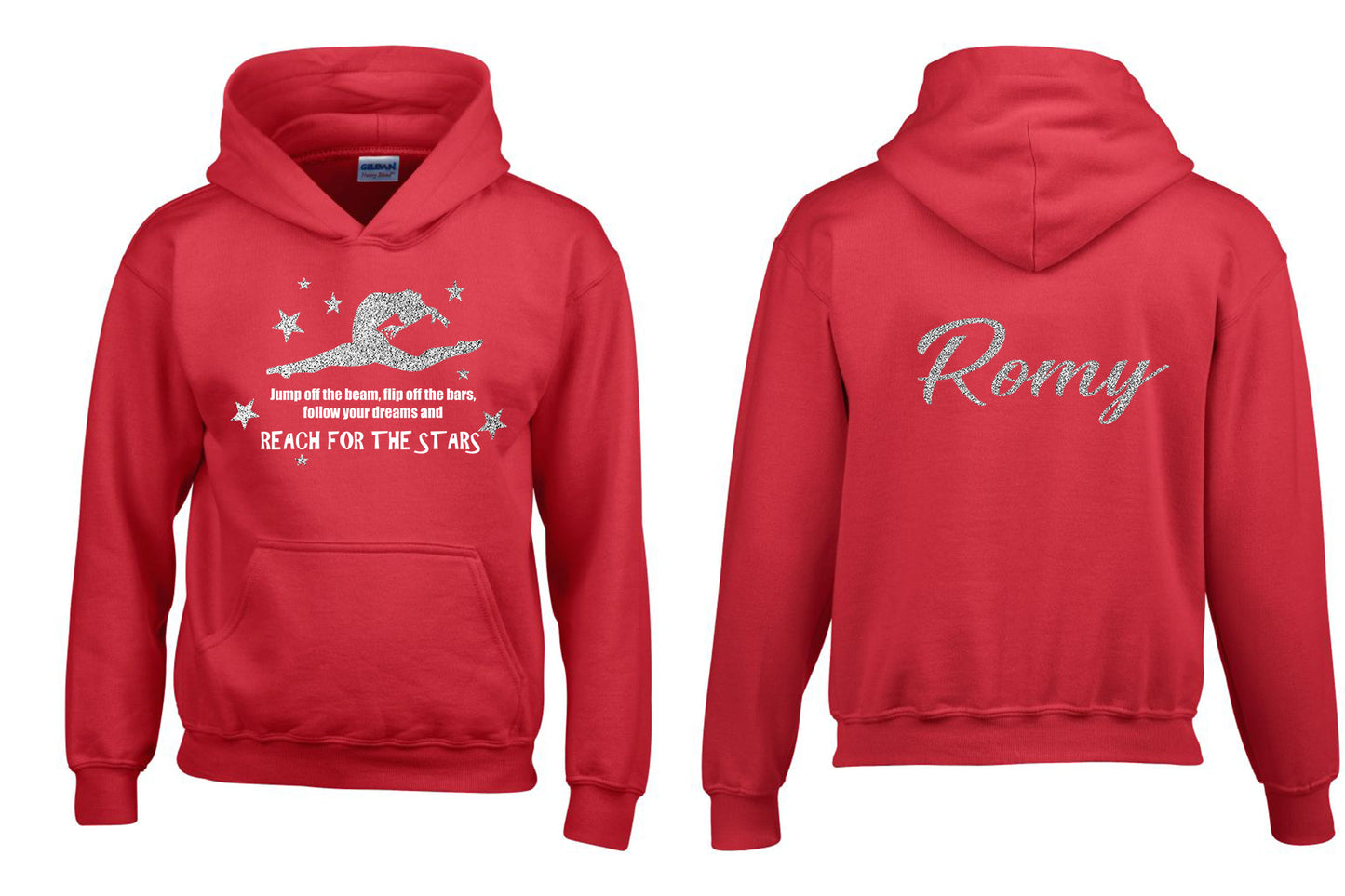 Reach for the stars Gymnastics Personalised Hoodie