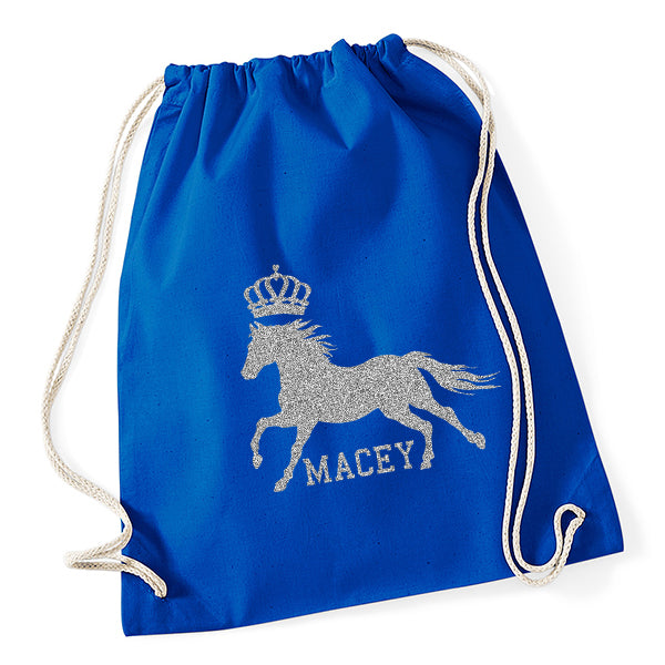 Crown Horse Riding Drawstring Bag
