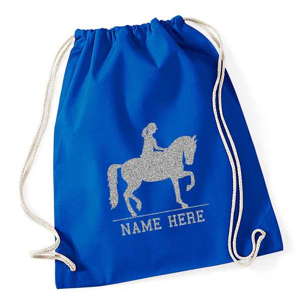 Personalised Horse Riding Drawstring Bag