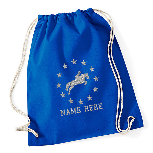 Stars Horse Riding Drawstring Bag