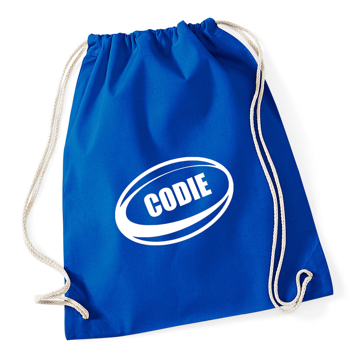 Rugby Ball Personalised Drawstring Bag