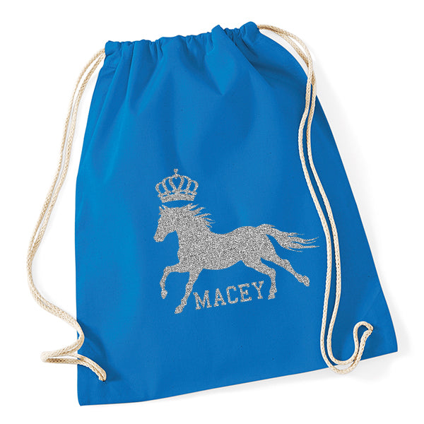 Crown Horse Riding Drawstring Bag