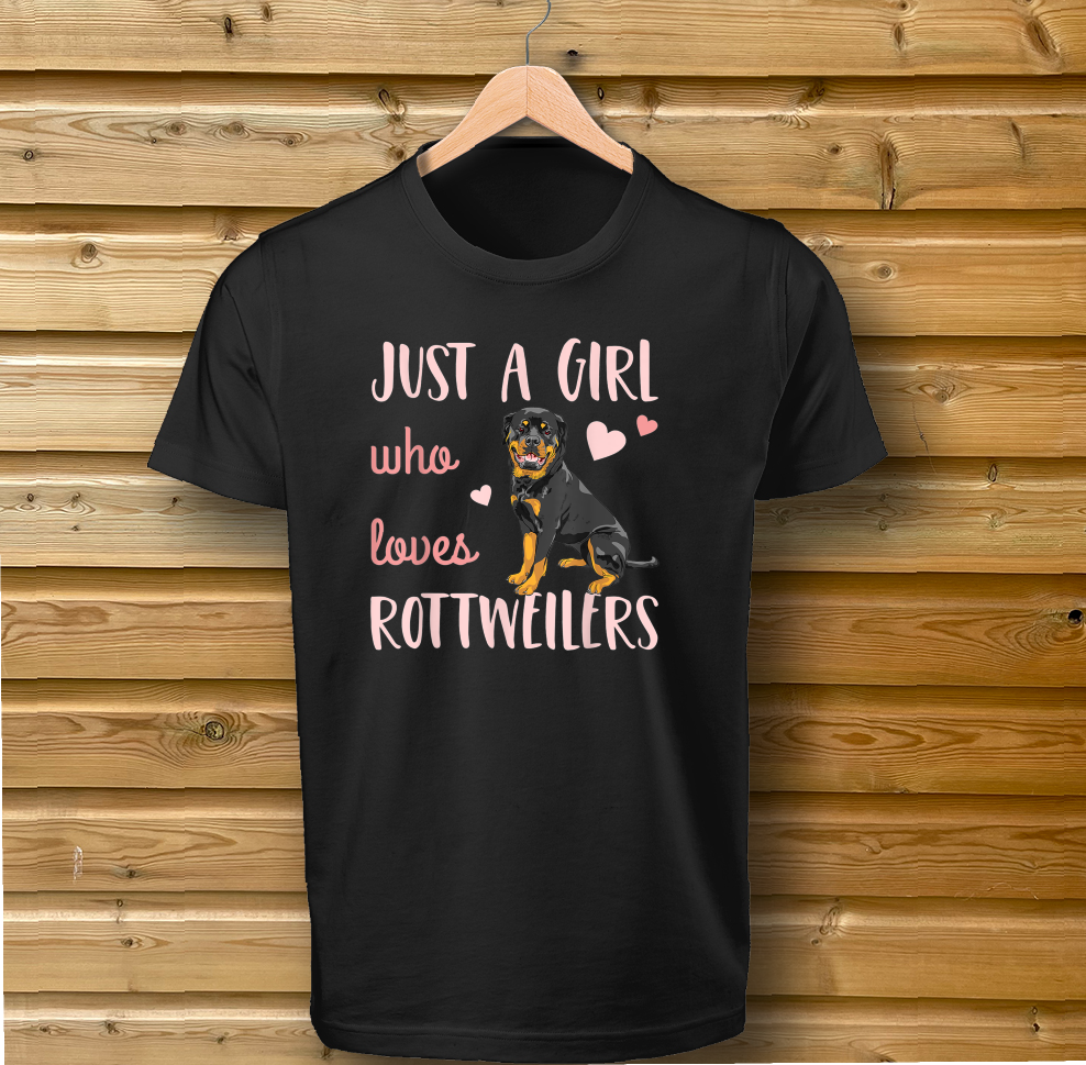 Just a Girl Who Loves Rottweilers Dog Tshirt