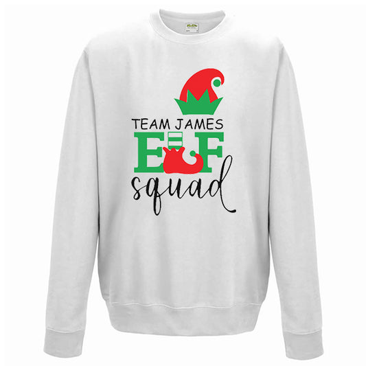 Childrens - Team James ELF Squad - Personalised Christmas Jumper