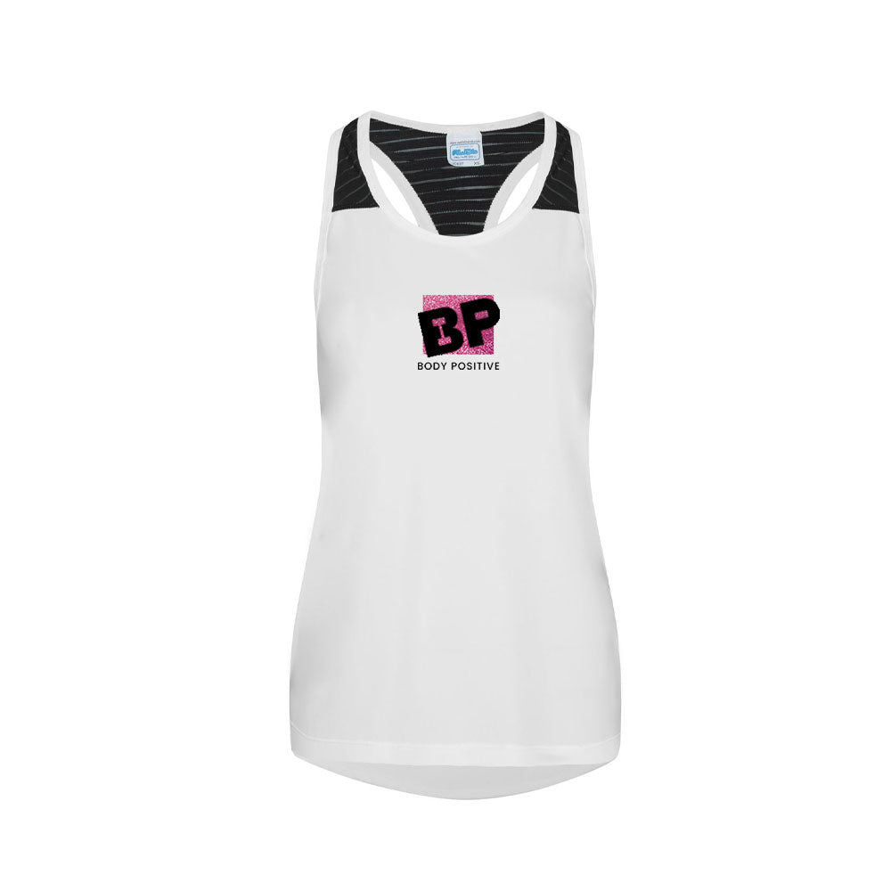 Vest White n Black Centered - Body Positive