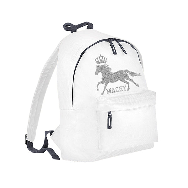 Crown Horse Riding Personalised Rucksack