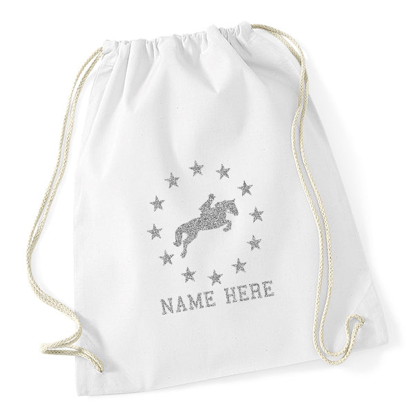 Stars Horse Riding Drawstring Bag