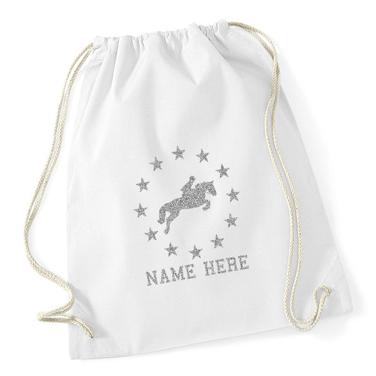 Stars Horse Riding Drawstring Bag
