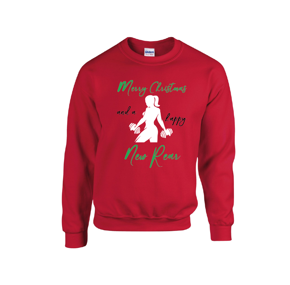 Happy New Rear Christmas Jumper - Body Positive