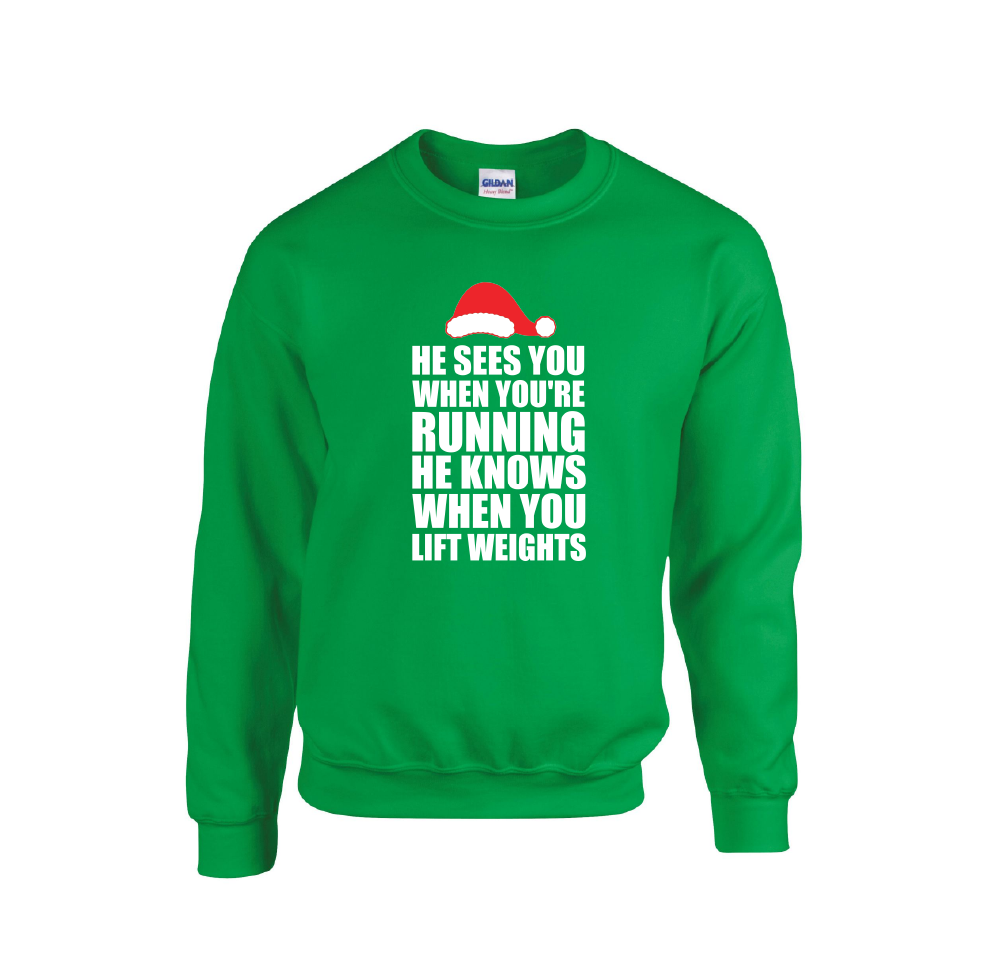 He Sees you when you're sleeping Christmas Jumper - Body Positive