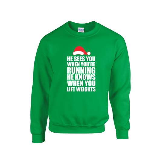 He Sees you when you're sleeping Christmas Jumper - Body Positive