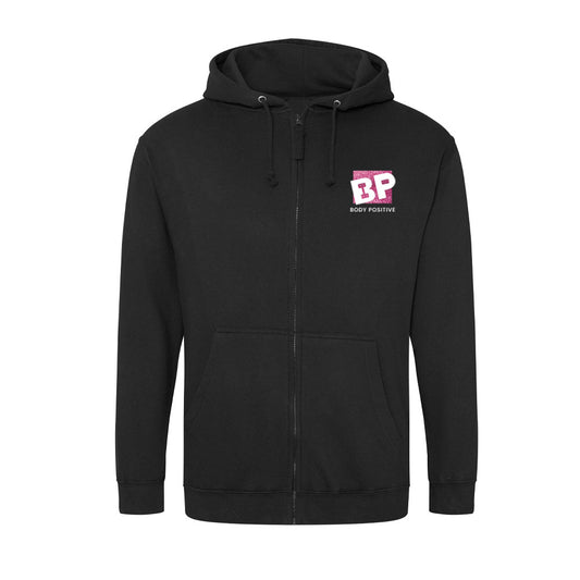 Zip up Hoodie Black - Body Positive