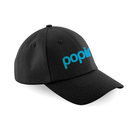 Beechfield Black Baseball Cap - Popin