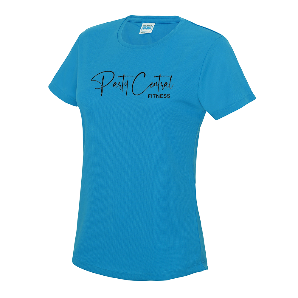Neon Party Central Fitness Performance style Ladies Tshirt