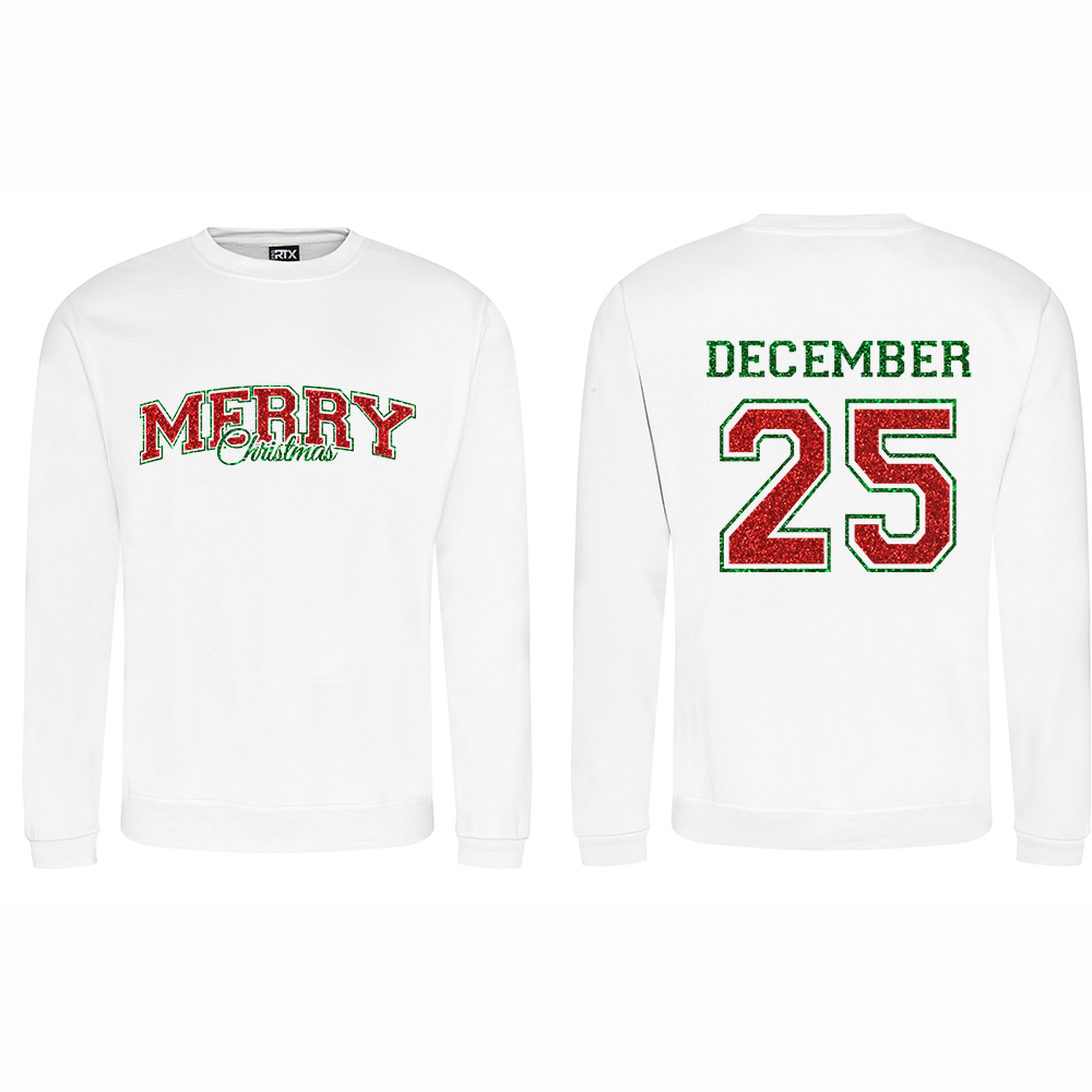 Merry Christmas December 25 Glitter Design
