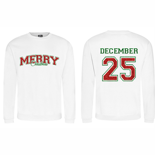 Merry Christmas December 25 Glitter Design
