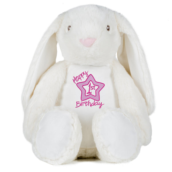 Gorgeous Personalised Bunny - 1st Birthday - girl