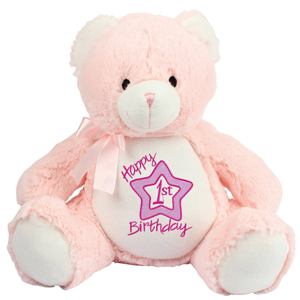 Gorgeous Personalised Teddy - 1st Birthday - Girl