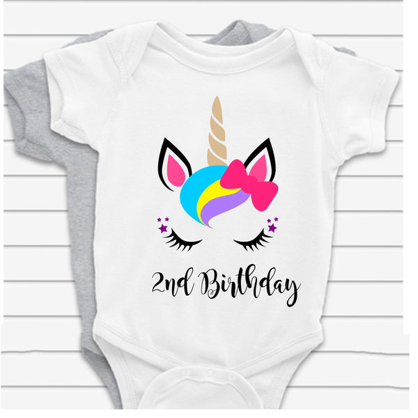 2nd Birthday Unicorn Baby Vest