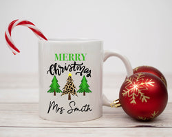 'Merry Christmas' Leopard Tree - Christmas Mug