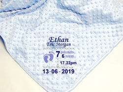 Personalised Baby Blanket – Birth Details – Boy