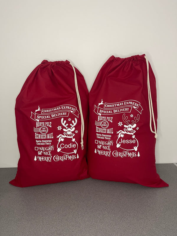 Personalised Christmas Sack - Red