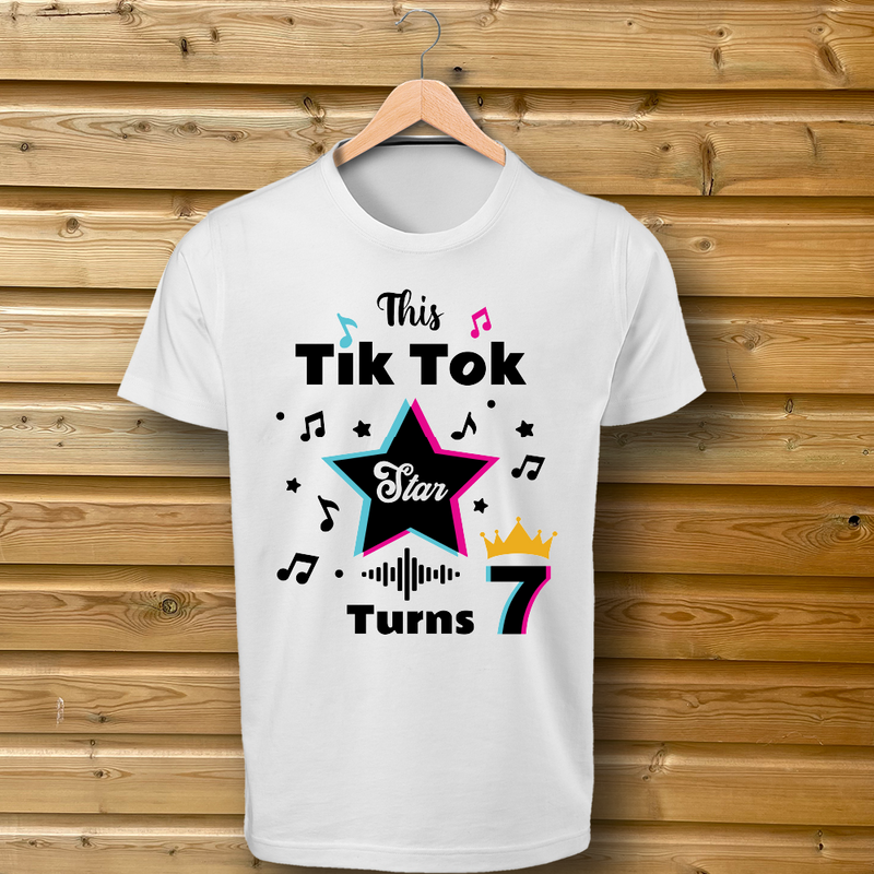 'Tiktok Star Turns x' personalised Tshirt