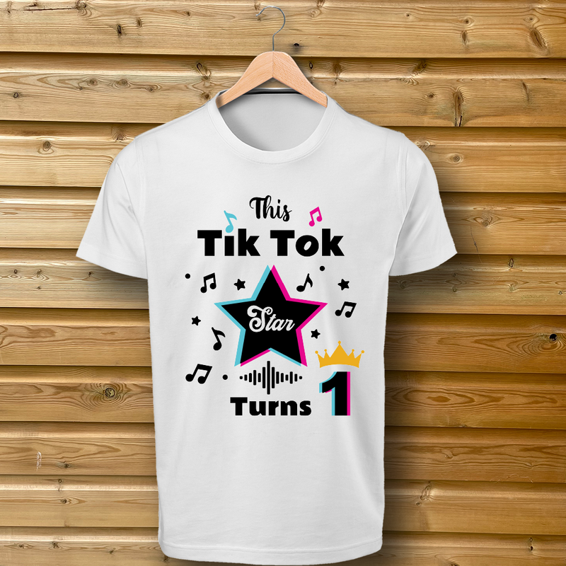 'Tiktok Star Turns x' personalised Tshirt