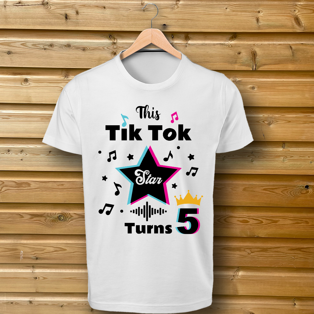 'Tiktok Star Turns x' personalised Tshirt