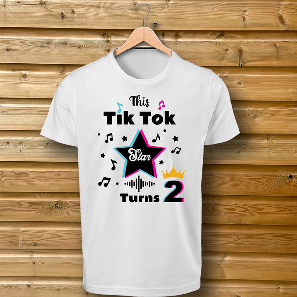 'Tiktok Star Turns x' personalised Tshirt