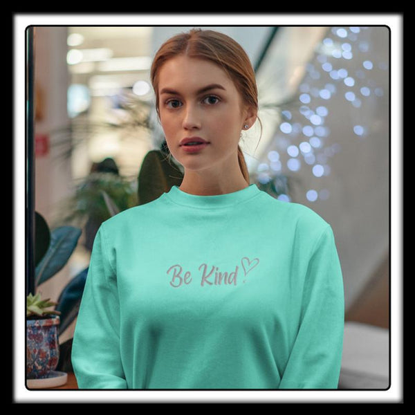 Ladies “Be Kind” Embroidered slogan sweater