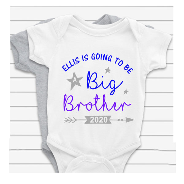 I'm Going To Be a Big Brother - Name & Date Baby Vest