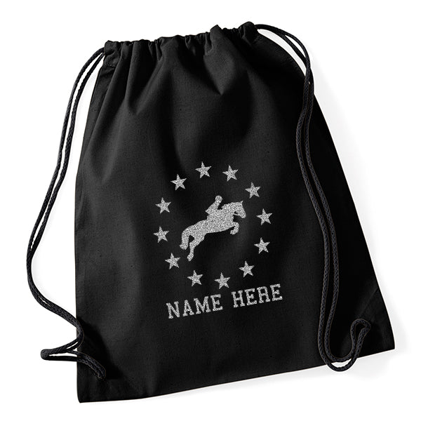 Stars Horse Riding Drawstring Bag