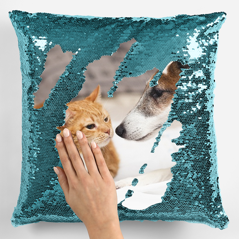 Photo Upload Sequin Cushion