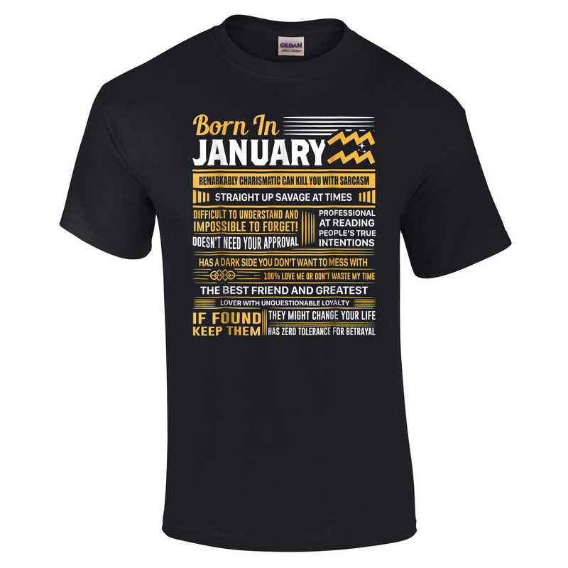 Born in January Traits Tshirt