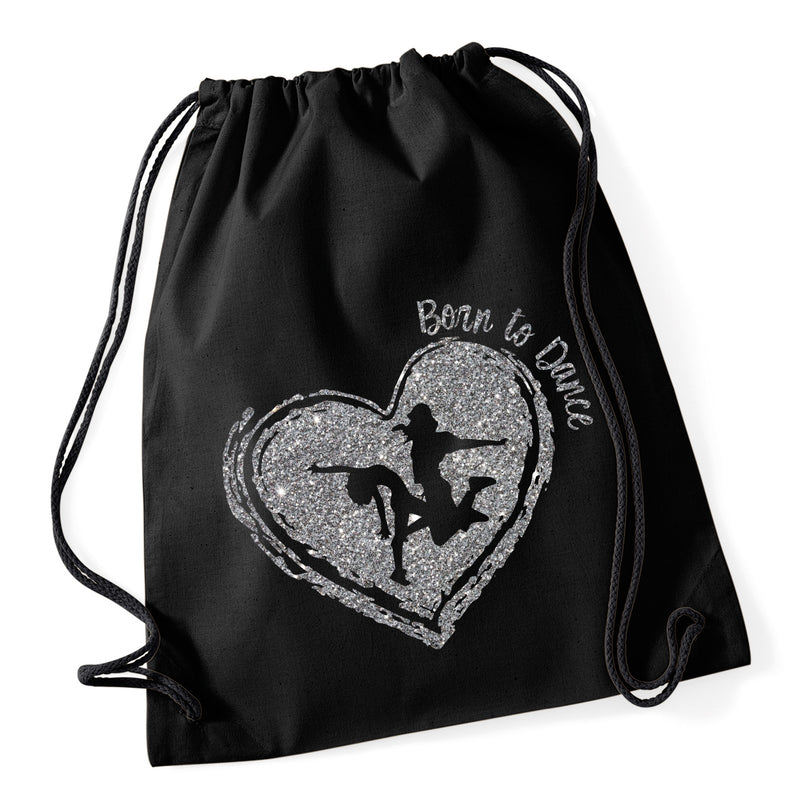 Born To Dance Heart Drawstring Bag