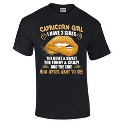 Capricorn Girl 3 Sides Lips Tshirt