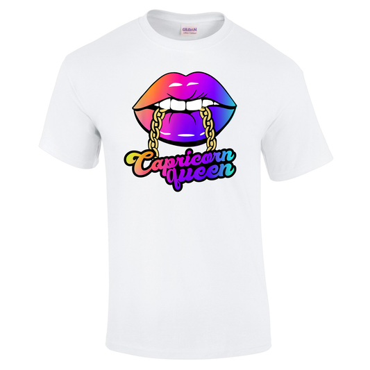 Capricorn Girl Lips Chain Tshirt