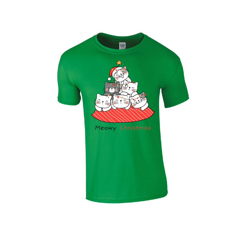Cat 'Meowy Christmas' - Christmas Tshirt